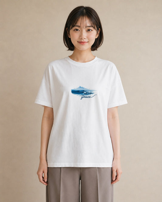 半袖Tシャツ レディース 波 星空 宇宙 イラスト シンプル おしゃれギフト 社会人 白T