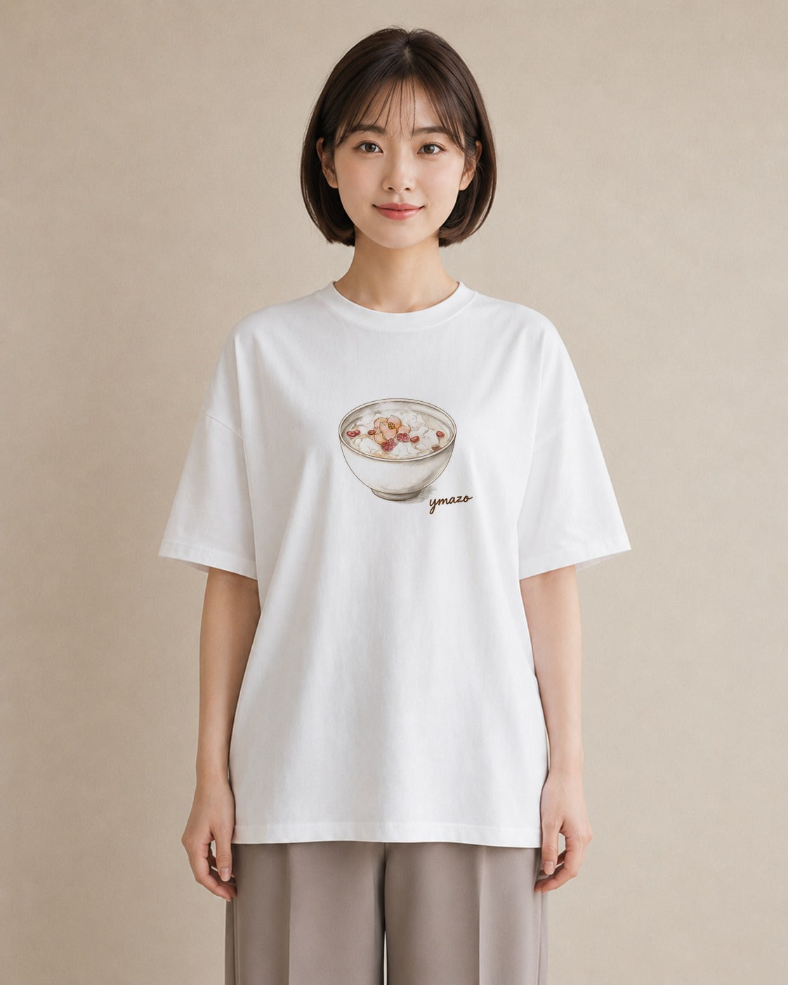 Tシャツ レディース ベーグル 食べ物 フード イラスト 韓国風 女性 旅行用 白T