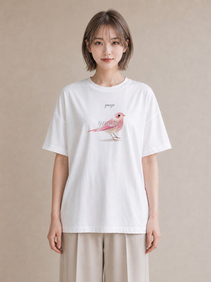 デザインTシャツ レディース ことり ペット 動物 イラスト 手描き風 誕生日プレゼント 綿100 白T