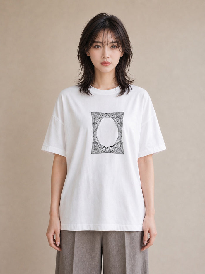 デザインTシャツ レディース 幾何学 ミニマル ジオメトリック イラスト シック 通学 誕生日プレゼント 白T