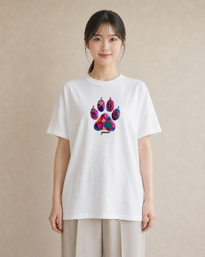 Tシャツ レディース 猫の手 猫 ねこ イラスト 普段使い 姉妹 送別ギフト 白T