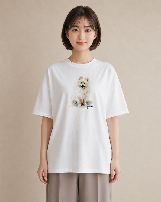 グラフィックTシャツ レディース わんちゃん 犬 いぬ イラスト 抜け感 通学 誕生日プレゼント 白T