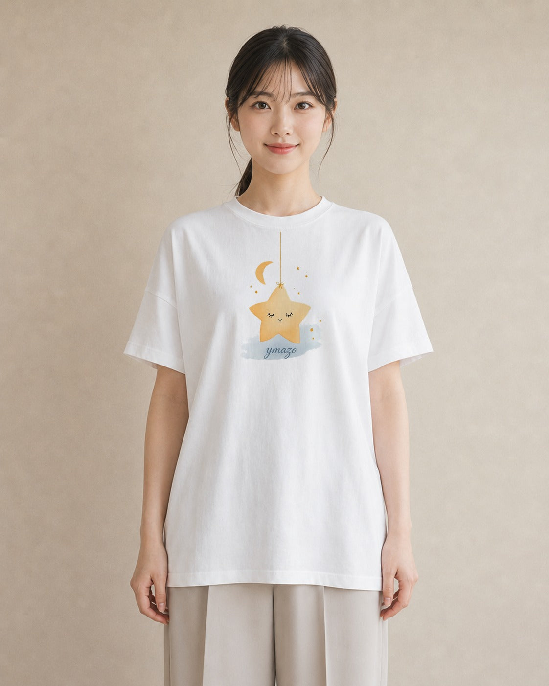 グラフィックTシャツ レディース 星 星空 宇宙 イラスト ナチュラル デート 帰省 白T