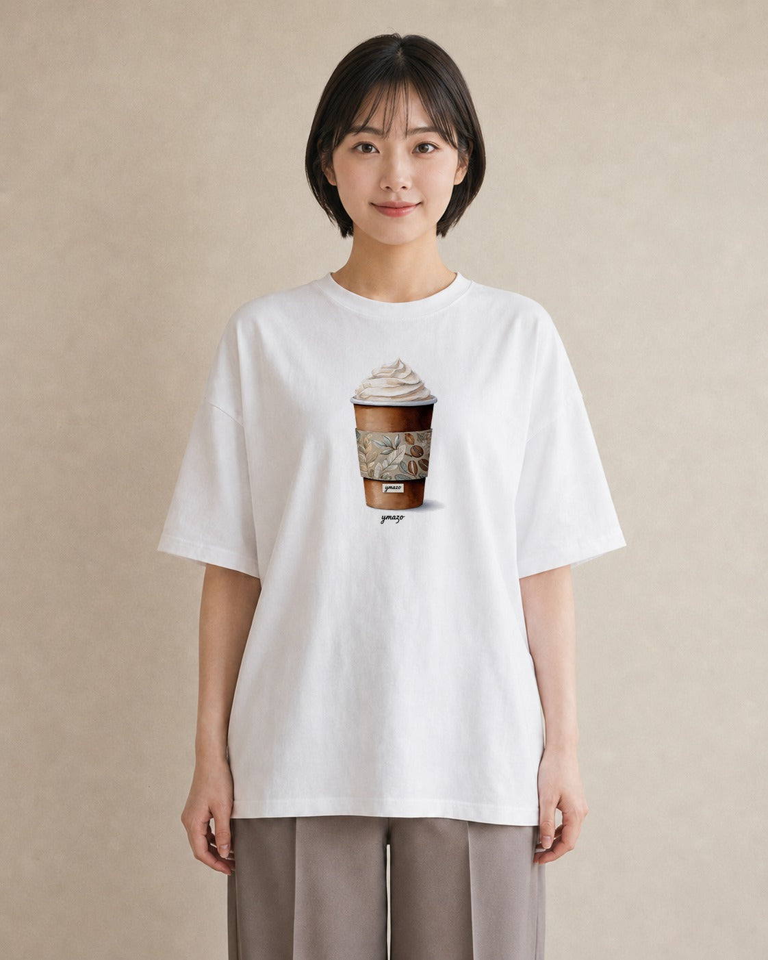 プリントTシャツ レディース エスプレッソ 食べ物 フード イラスト お洒落 お出かけ 普段着 白T
