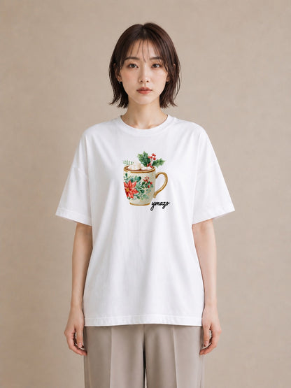 グラフィックTシャツ レディース ハーブティー 食べ物 フード イラスト フェミニン 旅行用 海 白T