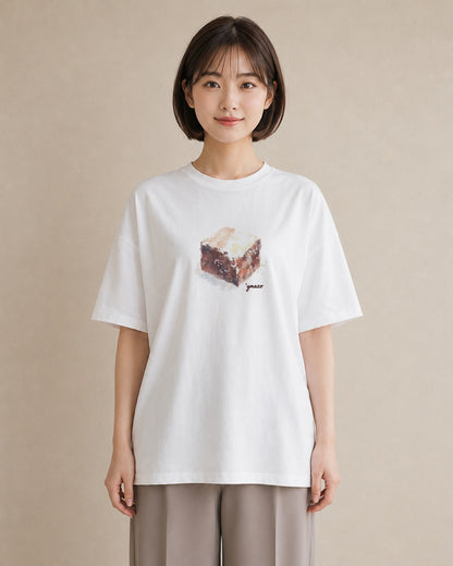 デザインTシャツ レディース チョコ 食べ物 フード イラスト シンプル 母の日 ビーチ 白T