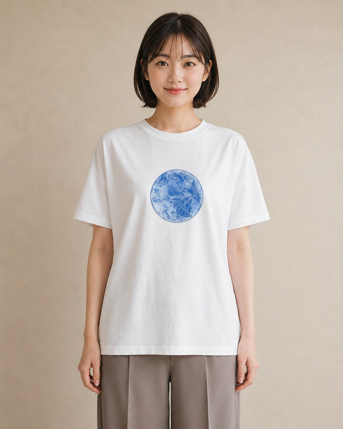 半袖Tシャツ レディース 獅子座 星空 宇宙 イラスト ゆるコーデ カフェ服 クリスマス 白T