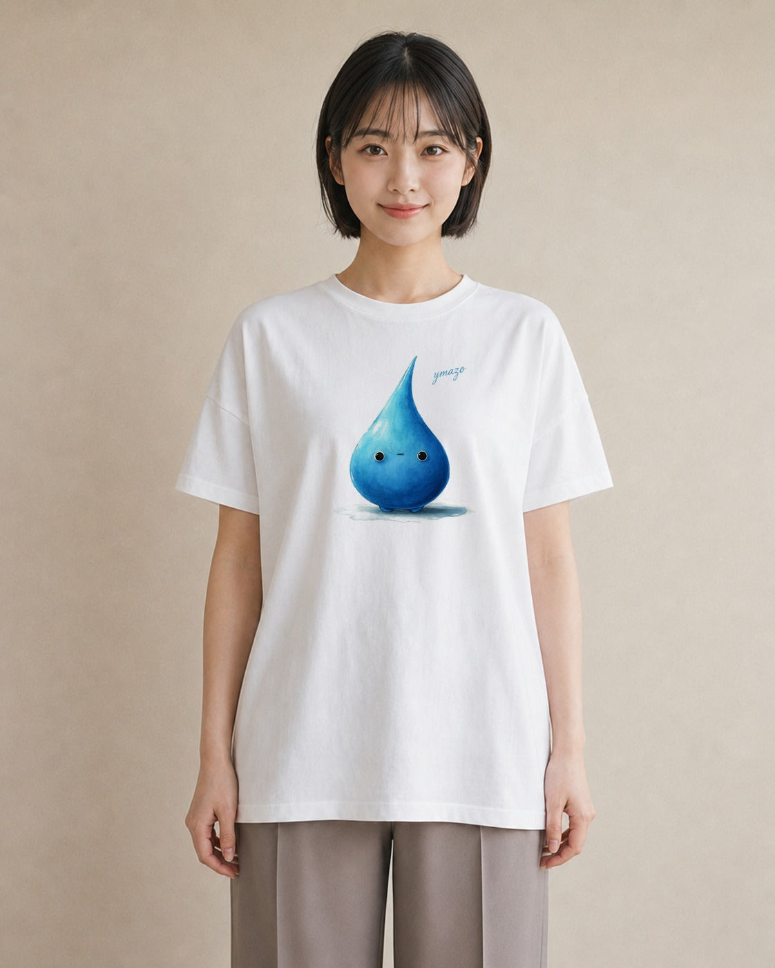 Tシャツ レディース 傘 水たまり 雨 ナチュラル アンティーク イラスト 休日コーデ カフェ巡り 女子会 白T
