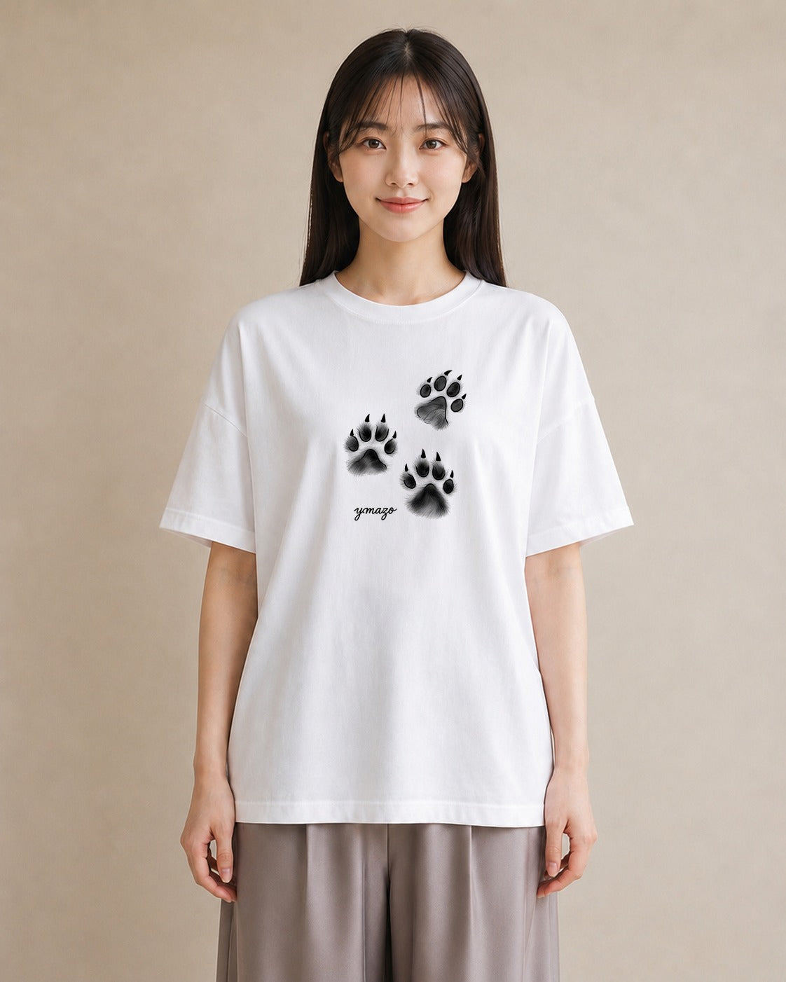 半袖Tシャツ レディース 肉球 猫 ねこ イラスト レトロ 秋コーデ おしゃれギフト 白T
