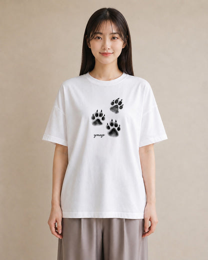 半袖Tシャツ レディース 肉球 猫 ねこ イラスト レトロ 秋コーデ おしゃれギフト 白T