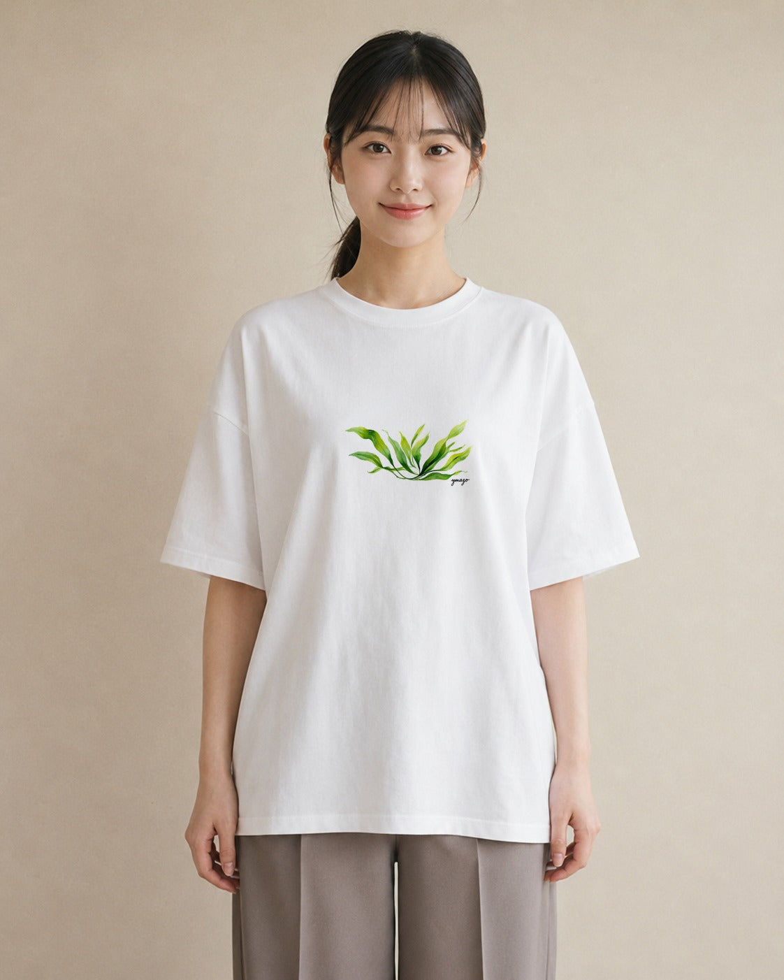 デザインTシャツ レディース ボタニカル 植物 イラスト 普段使い 春コーデ 姉妹 白T