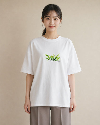 デザインTシャツ レディース ボタニカル 植物 イラスト 普段使い 春コーデ 姉妹 白T