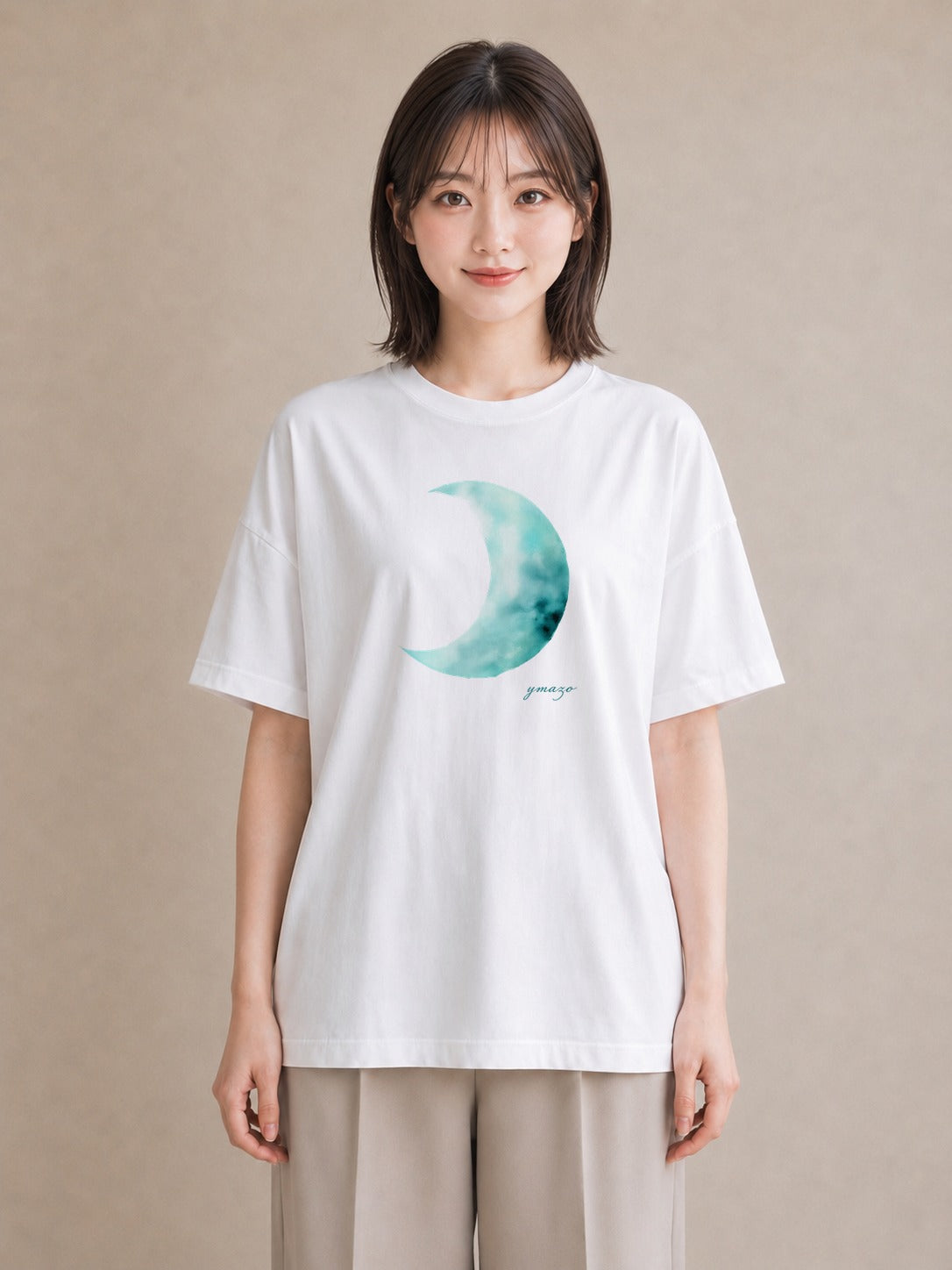 デザインTシャツ レディース 月 星空 宇宙 イラスト ラフ 友達ギフト 部屋着 白T