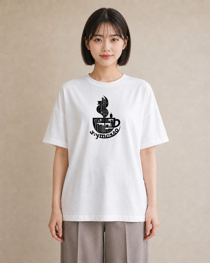 Tシャツ レディース 本 読書 ブック イラスト お揃い 親子 白T