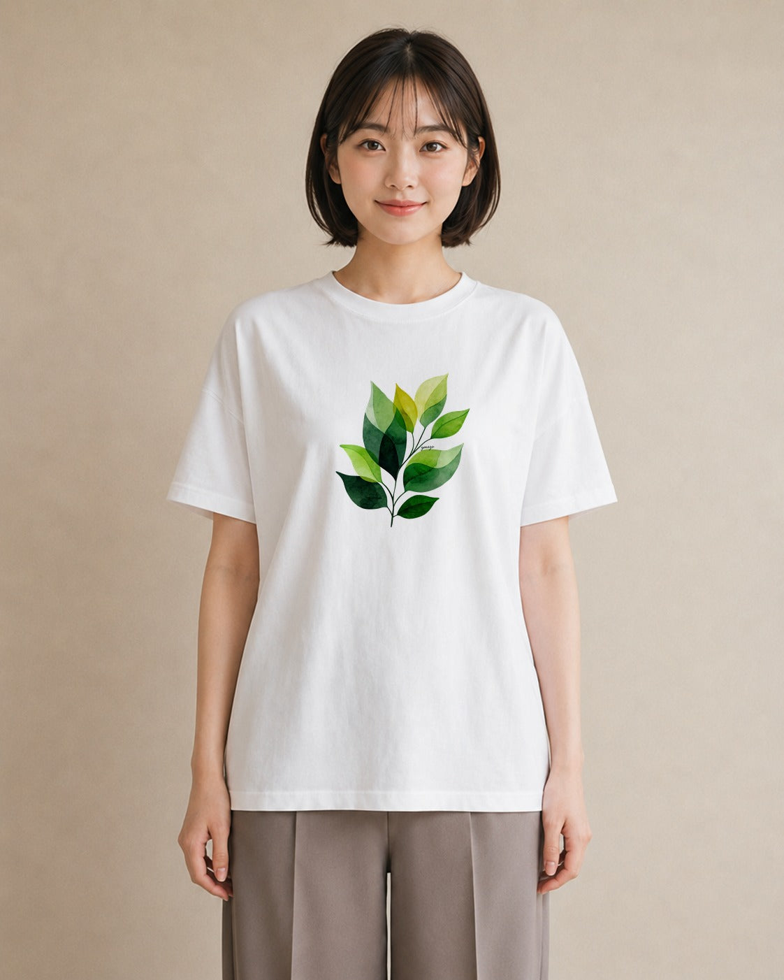 Tシャツ レディース ハーブ 植物 ボタニカル イラスト お洒落 ミセス 春コーデ 白T