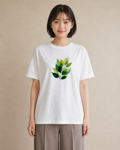 Tシャツ レディース ハーブ 植物 ボタニカル イラスト お洒落 ミセス 春コーデ 白T