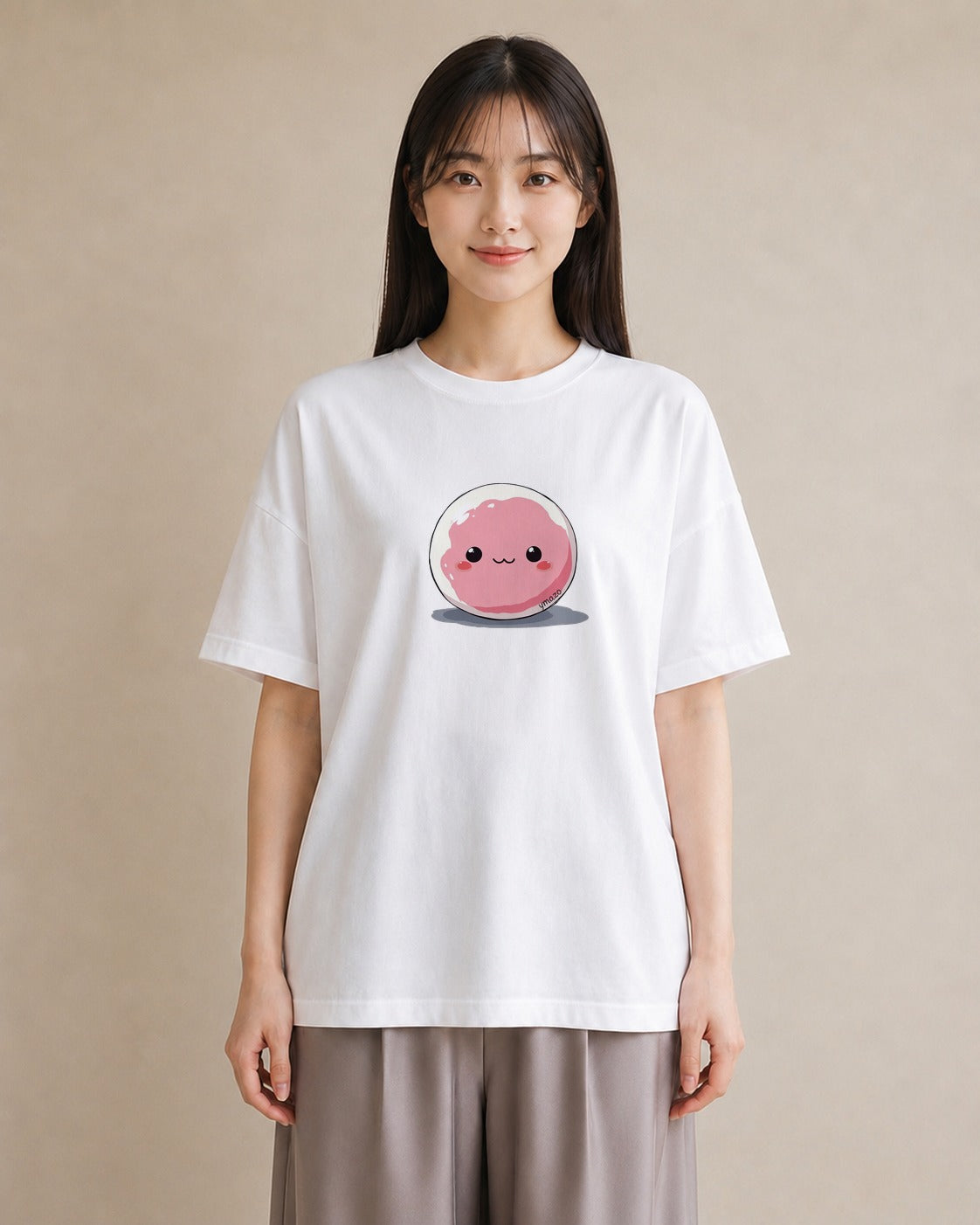 グラフィックTシャツ レディース おにぎり 食べ物 フード イラスト 韓国風 デート 帰省 白T