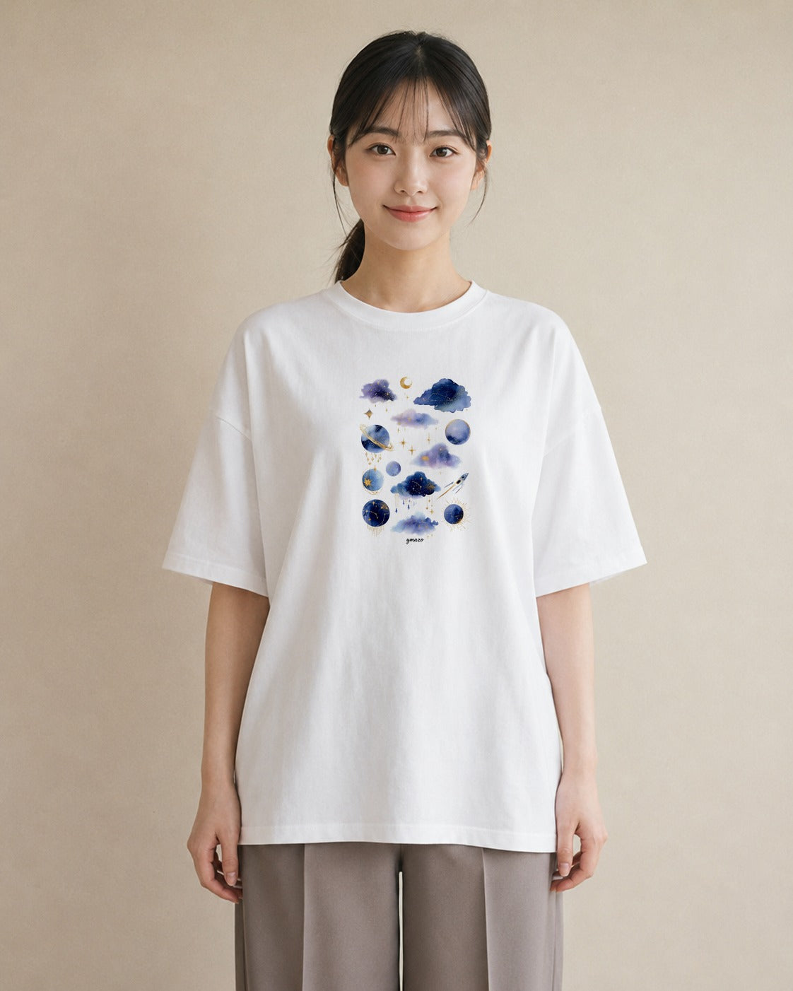 プリントTシャツ レディース 牡牛座 星空 宇宙 イラスト 個性的 秋コーデ おしゃれギフト 白T