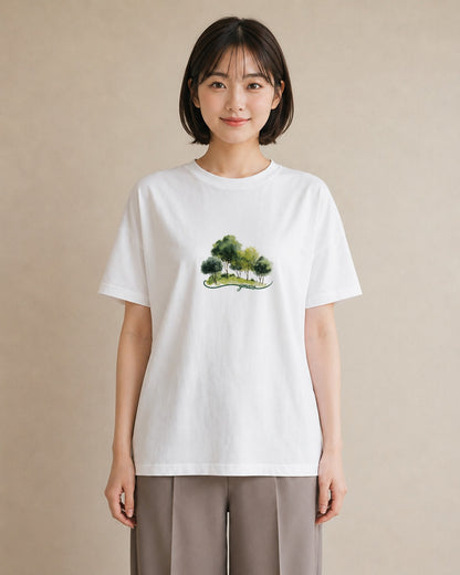 半袖Tシャツ レディース 木 植物 ボタニカル イラスト ゆるかわ 週末コーデ 敬老の日 白T