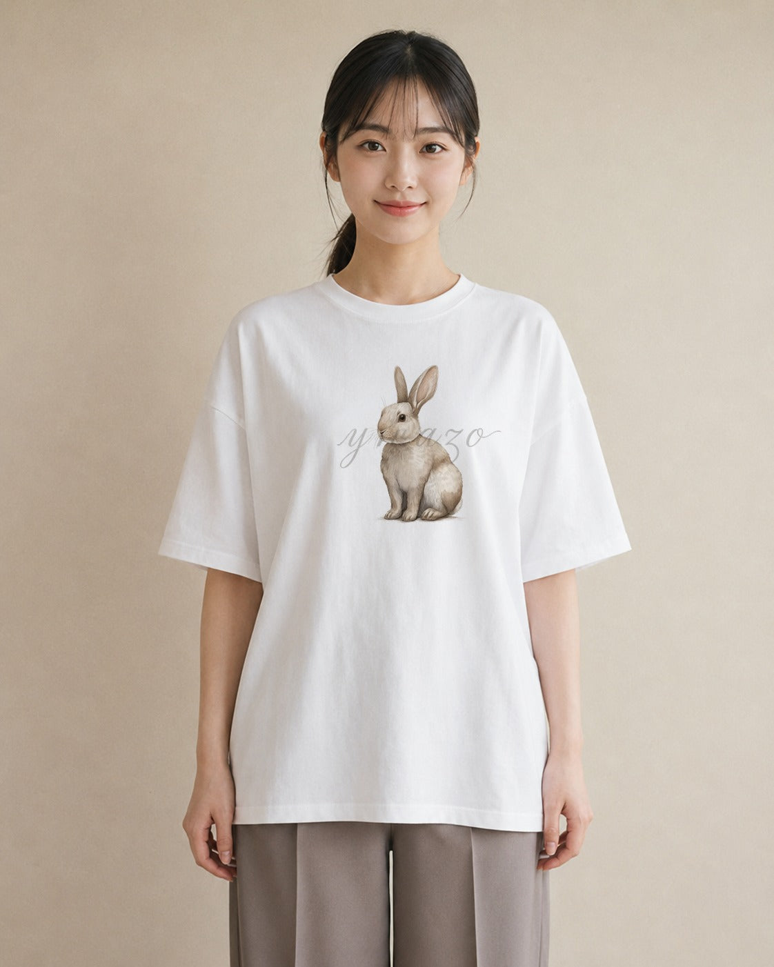 グラフィックTシャツ レディース ホーランドロップ ペット 動物 イラスト 北欧風 部屋着 女性向けギフト 白T