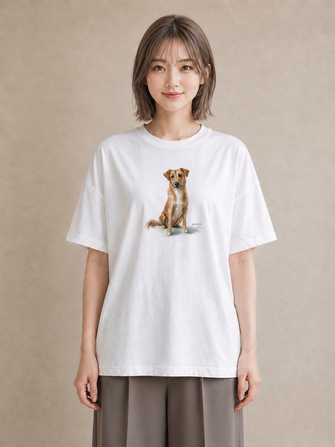 Tシャツ レディース 犬好き 犬 いぬ イラスト ゆるコーデ 送別ギフト 通勤 白T