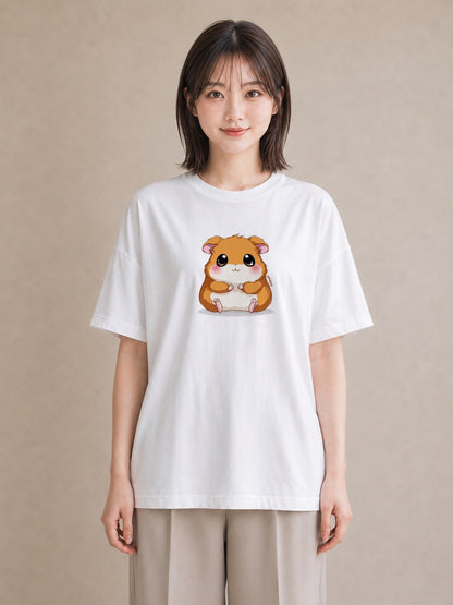 Tシャツ レディース ロボロフスキー ペット 動物 イラスト ゆるかわ デイリーウェア 休日 白T