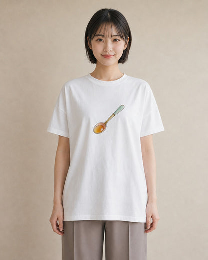 デザインTシャツ レディース 抹茶 食べ物 フード イラスト シック 海 カフェ巡り 白T