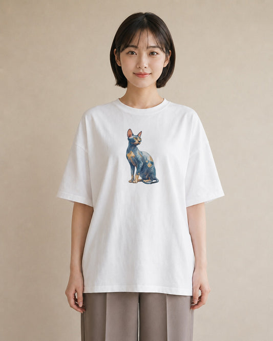 グラフィックTシャツ レディース シャム 猫 ねこ イラスト カフェコーデ 親子 20代 白T