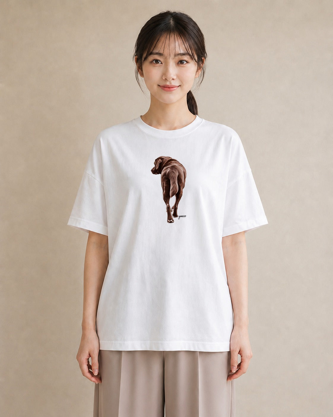 プリントTシャツ レディース 犬好き 犬 いぬ イラスト 上品 在宅 公園 白T
