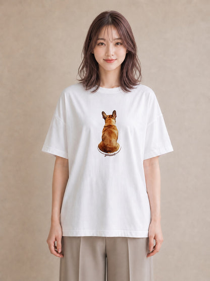 グラフィックTシャツ レディース アビシニアン 猫 ねこ イラスト きれいめ お揃い 親子 白T