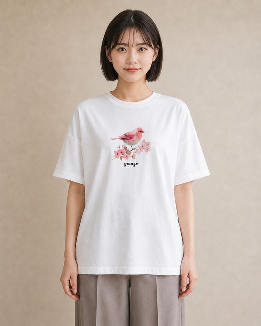 グラフィックTシャツ レディース ことり ペット 動物 イラスト こなれ感 女性向けギフト 散歩 白T