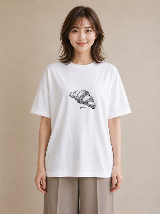 プリントTシャツ レディース パン ベーカリー レトロ イラスト 抜け感 母娘コーデ 自分用 白T