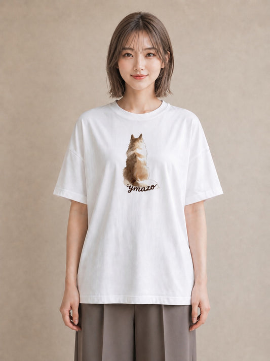Tシャツ レディース いぬ 犬 ワンコ イラスト フェミニン 母の日 ビーチ 白T