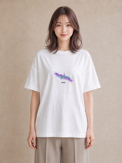 グラフィックTシャツ レディース 水瓶座 星空 宇宙 イラスト ボタニカル 海 カフェ巡り 白T