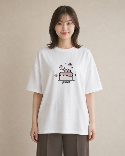 半袖Tシャツ レディース スイーツ お菓子 デザート イラスト きれいめカジュアル ミセス 春コーデ 白T