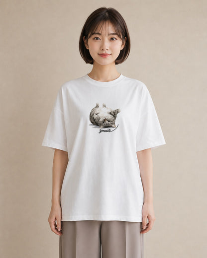 半袖Tシャツ レディース 愛猫 猫 ねこ イラスト カジュアル ミセス 春コーデ 白T