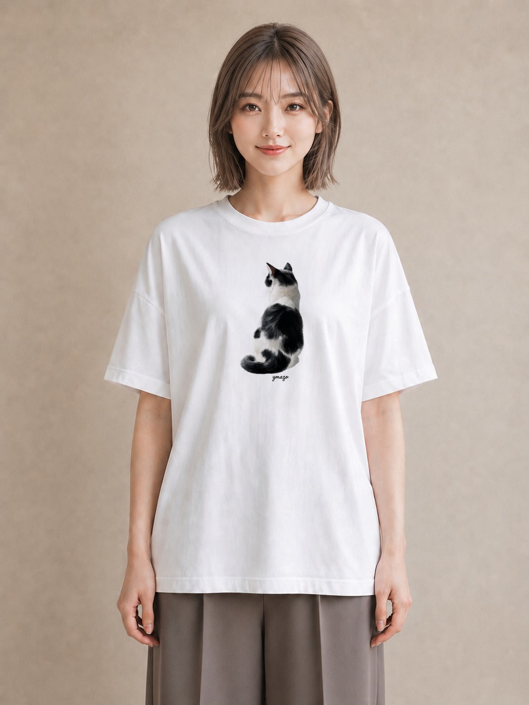 半袖Tシャツ レディース ラグドール 猫 ねこ イラスト ラフ 秋コーデ おしゃれギフト 白T