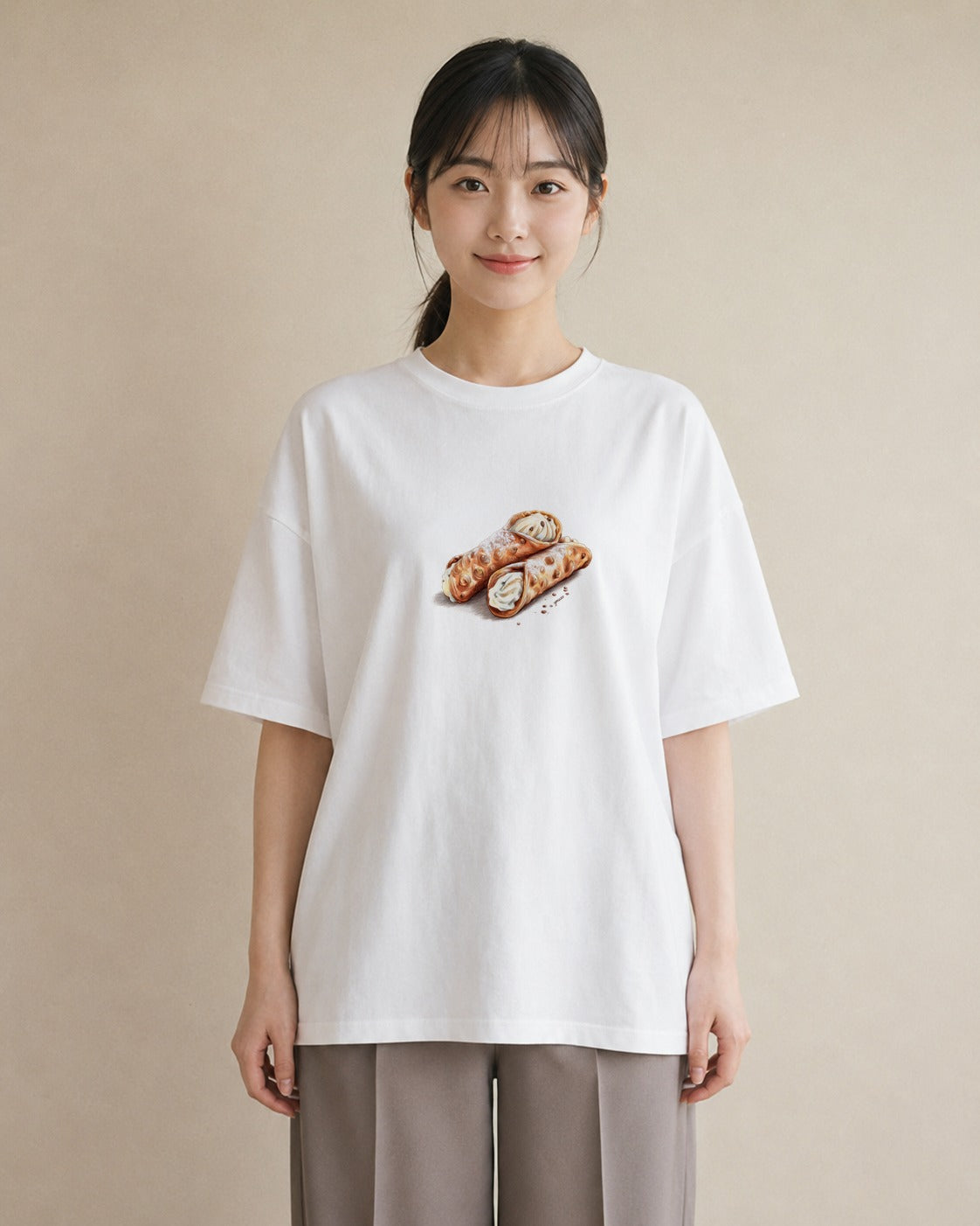 グラフィックTシャツ レディース どら焼き 食べ物 フード イラスト 北欧風 おしゃれギフト 社会人 白T