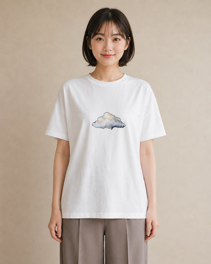グラフィックTシャツ レディース 窓辺の雨 雨の日 窓 ナチュラル アンティーク イラスト 通学 誕生日プレゼント 白T
