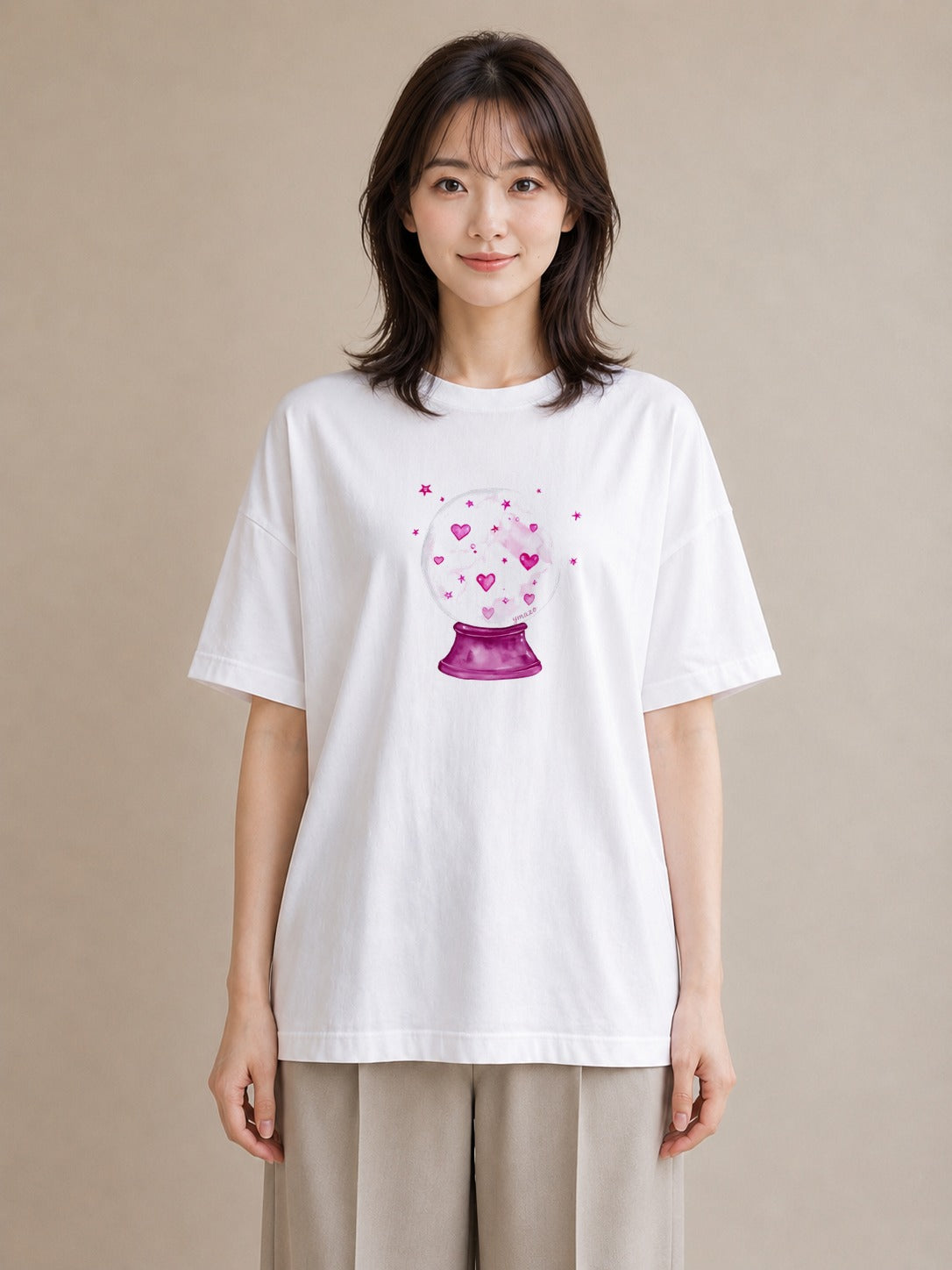 Tシャツ レディース 水瓶座 星空 宇宙 イラスト ガーリー デイリーウェア 休日 白T