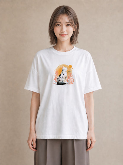 デザインTシャツ レディース しっぽ 猫 ねこ イラスト レトロ 旅行 母娘コーデ 白T