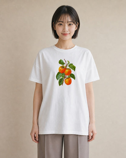 Tシャツ レディース みかん 食べ物 フード イラスト ミニマル 母娘コーデ 自分用 白T