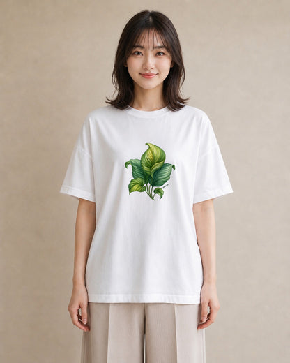 プリントTシャツ レディース 観葉植物 植物 ボタニカル イラスト カフェコーデ カフェ服 クリスマス 白T