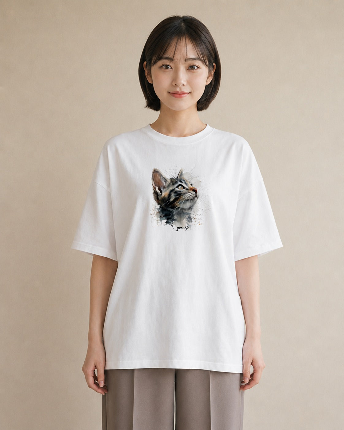 半袖Tシャツ レディース ロシアンブルー 猫 ねこ イラスト 旅行コーデ 敬老の日 ホワイトデー 白T