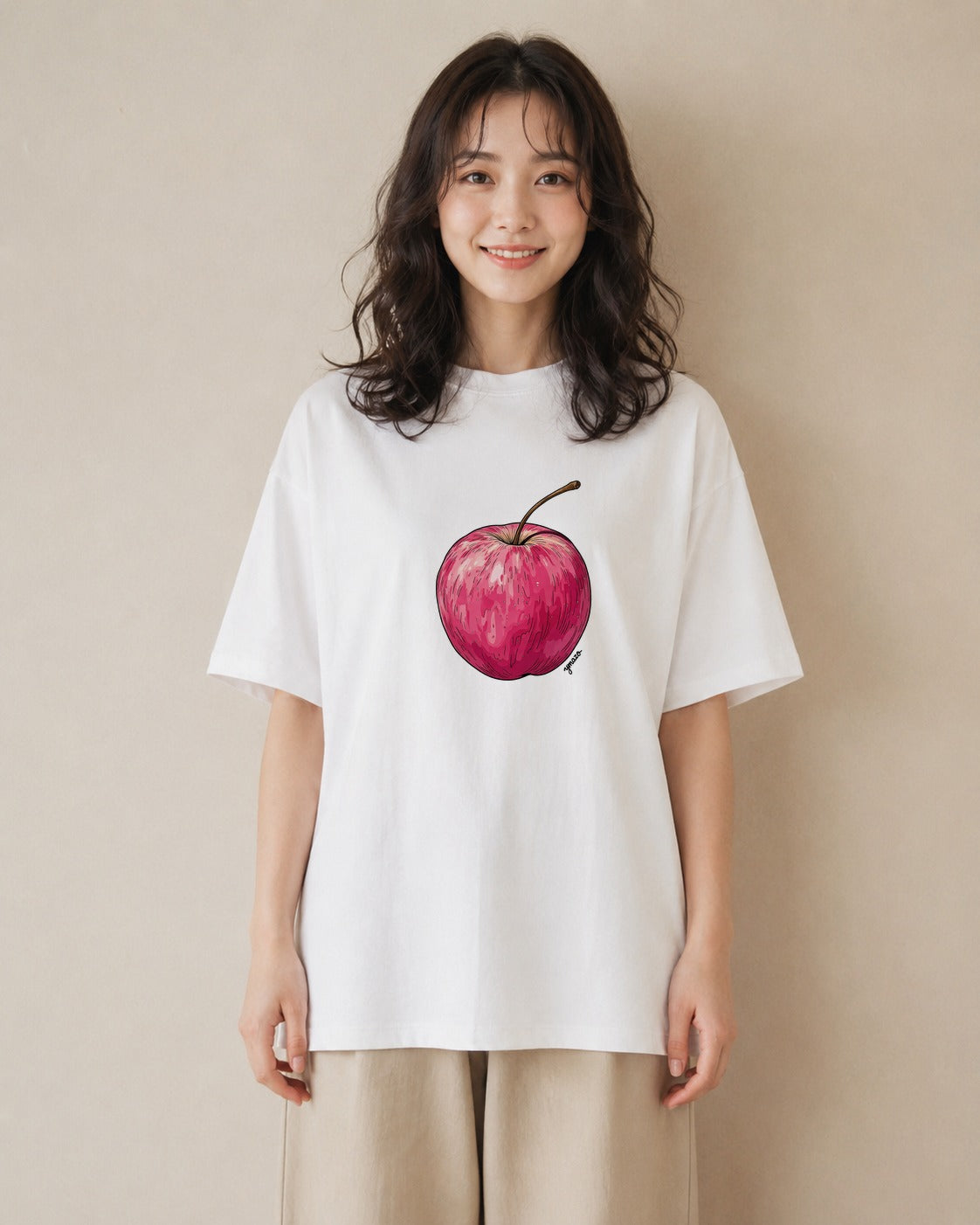 グラフィックTシャツ レディース さくらんぼ チェリー 食べ物 フード イラスト アート風 母娘コーデ 自分用 白T