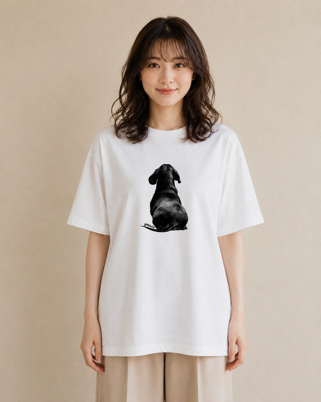 グラフィックTシャツ レディース 子犬 犬 いぬ イラスト 韓国風 姉妹 送別ギフト 白T