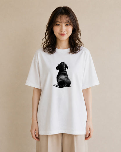 グラフィックTシャツ レディース 子犬 犬 いぬ イラスト 韓国風 姉妹 送別ギフト 白T
