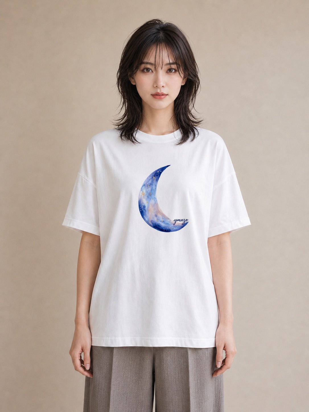 半袖Tシャツ レディース 水瓶座 星空 宇宙 イラスト シンプル 部屋着 女性向けギフト 白T