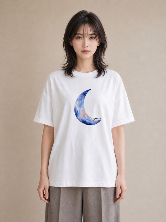 半袖Tシャツ レディース 水瓶座 星空 宇宙 イラスト シンプル 部屋着 女性向けギフト 白T