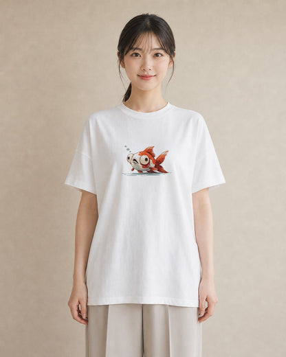 半袖Tシャツ レディース カクレクマノミ 海の生き物 海 イラスト ペアコーデ 秋コーデ 白T